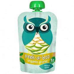Детское органическое пюре Peek-a-boo из груш и яблок, с 5 мес.,113гр